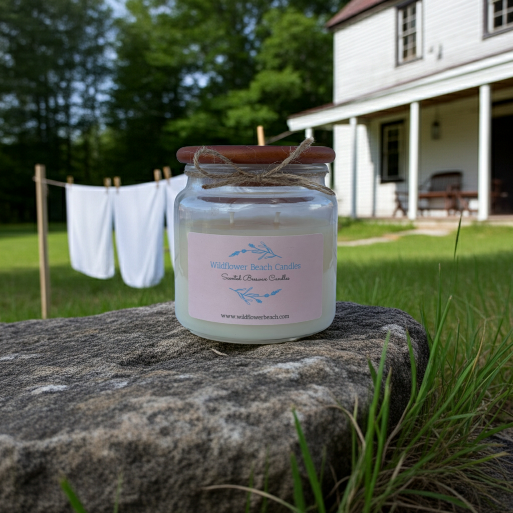 Clean Cotton 16 oz candle - Wildflower Beach Candles