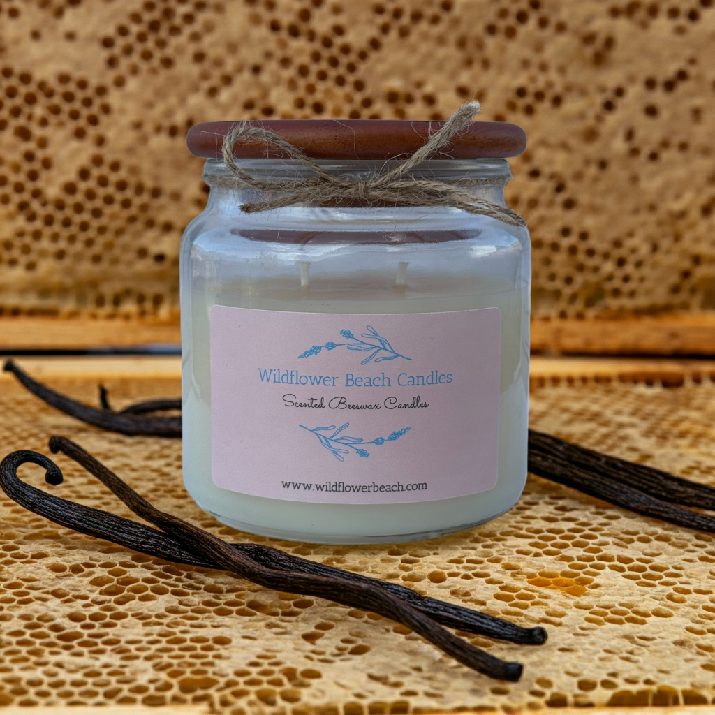 Honey & Vanilla 16 oz candle - Wildflower Beach Candles
